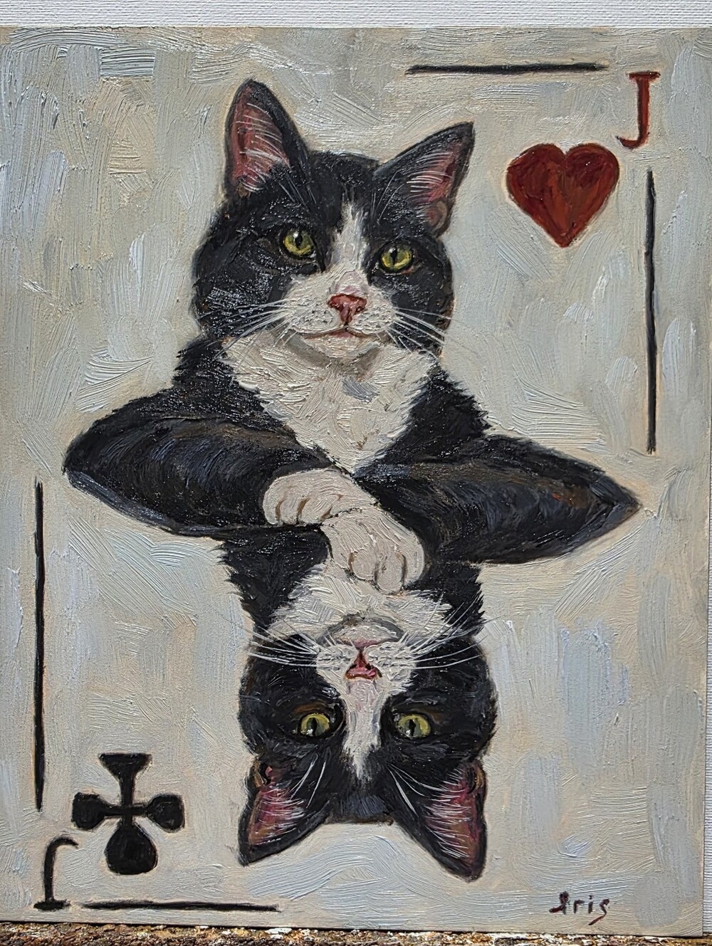 Abstract oil Painting cute Cat